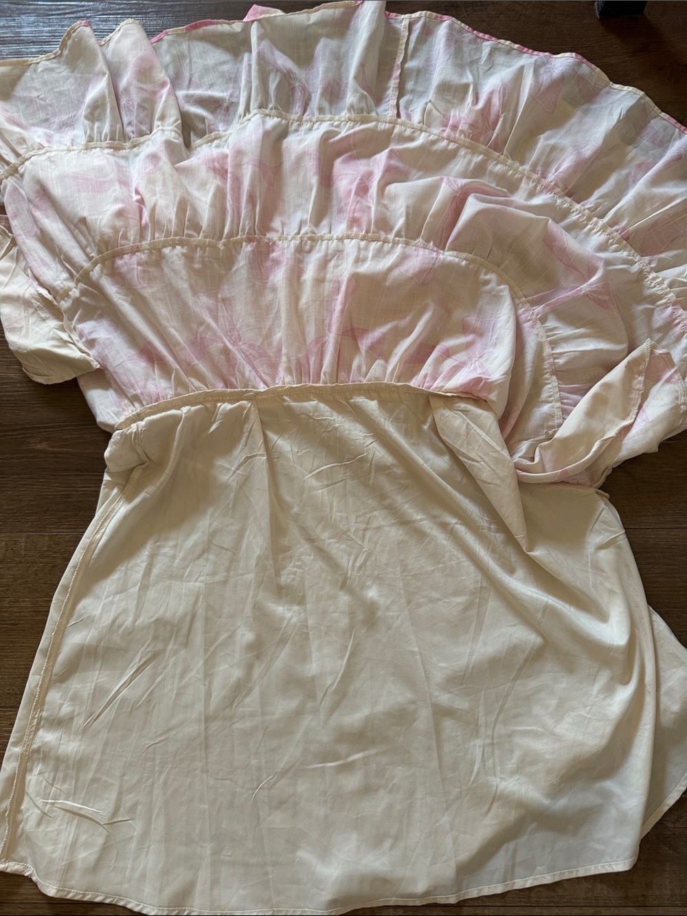 DAVI & DANI cream dress with pink bows🎀 size L - Picture 11 of 13